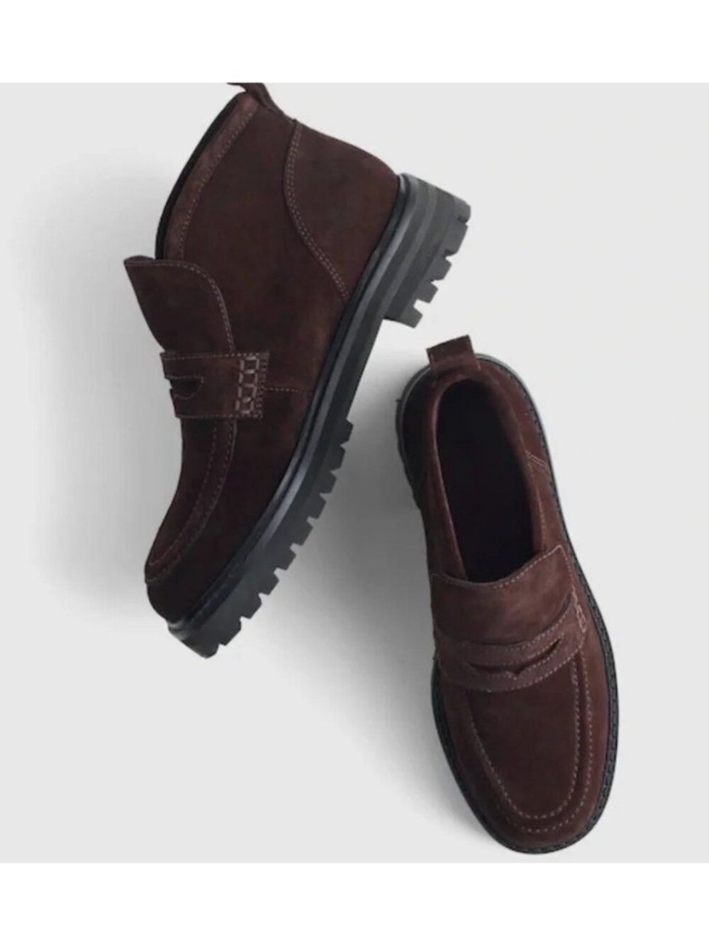 New Madewell Ryder Brown Suede Ankle Boot Penny Loafer Ankle Women's Size 10